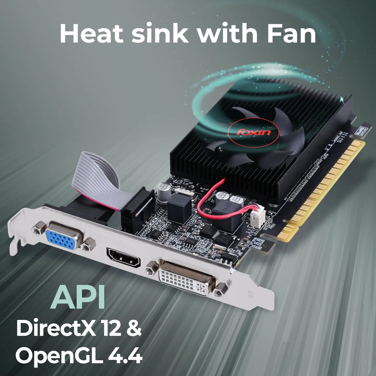 Foxin Nvidia Graphic Card GT610 2GB DDR3 with HDMI, DVI, VGA Port view 4
